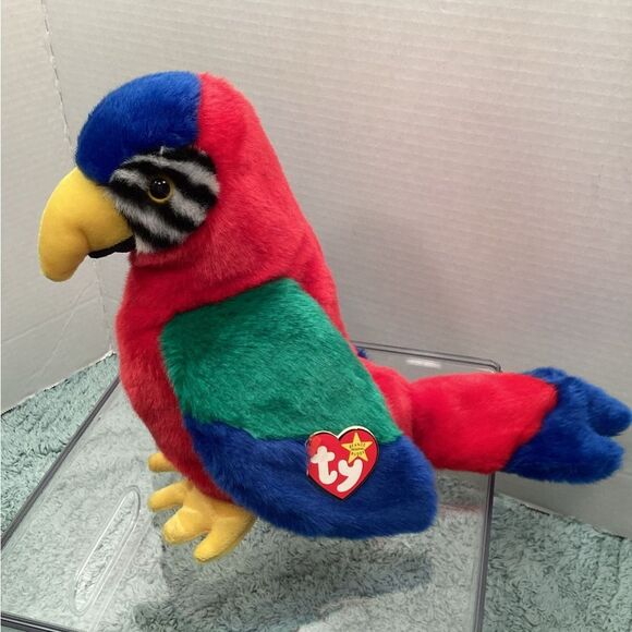 Ty Beanie Baby Buddy Jabber 1999 Plush Parrot Bird with Tags Great Condition - Picture 2 of 12